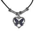 Butterfly in Heart Adjustable Cord Necklace